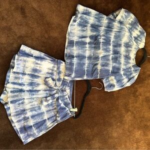 Ulla Johnson Blue and White Tie-Dye Blouse
